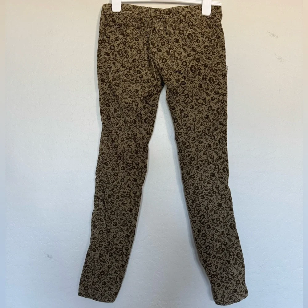 Free People Ditsy Floral Corduroy Cord Trouser Skinny Pants size 27
